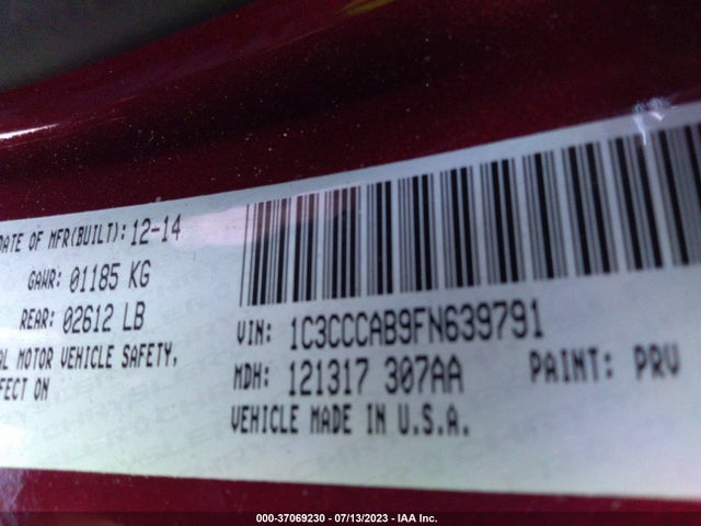 Chrysler 200 Limited 2015 1C3CCCAB9FN639791 Image 9