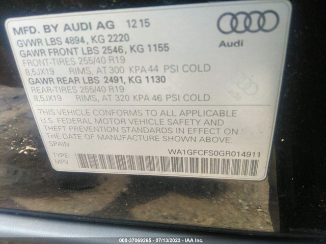WA1GFCFS0GR014911 Audi Q3 Prestige