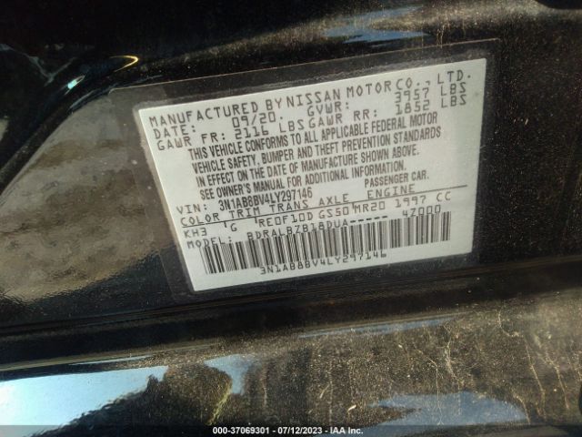 3N1AB8BV4LY297146 Nissan Sentra S Xtronic Cvt