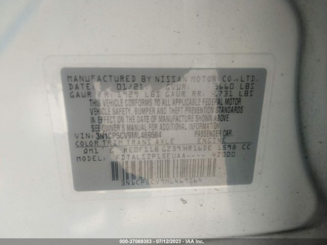 3N1CP5CV9ML469564 Nissan KICKS SV