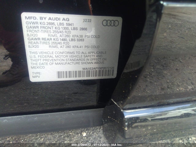 WA1E2AFYXP2072125 Audi Q5 S Line Premium Plus