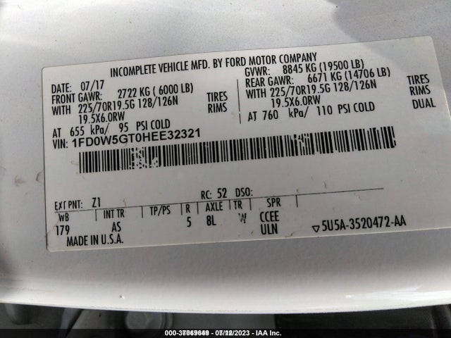 2017 Ford F-550, VIN: 1FD0W5GT0HEE32321