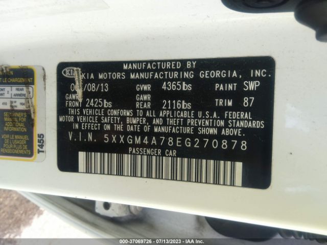 5XXGM4A78EG270878 KIA Optima Lx