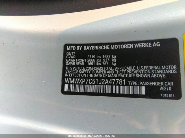 2018 Mini Cooper, VIN: WMWXP7C51J2A47781