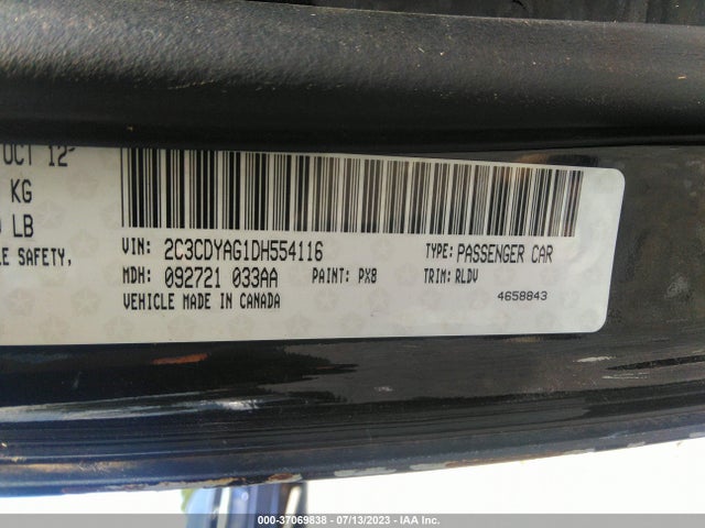 2013 DODGE CHALLENGER SXT PLUS VIN: 2C3CDYAG1DH554116