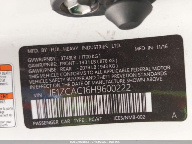 JF1ZCAC16H9600222 Subaru Brz Premium/limited