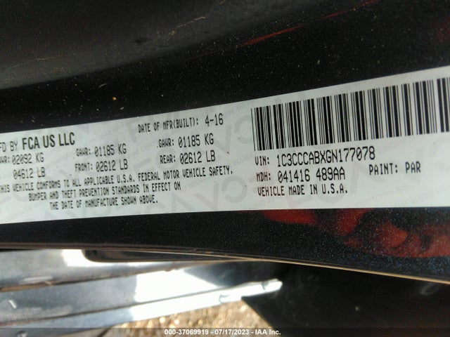 1C3CCCABXGN177078 Chrysler 200 Limited Platinum