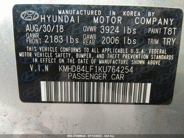 Hyundai Elantra Value Edition 2019 KMHD84LF1KU764254 Image 16