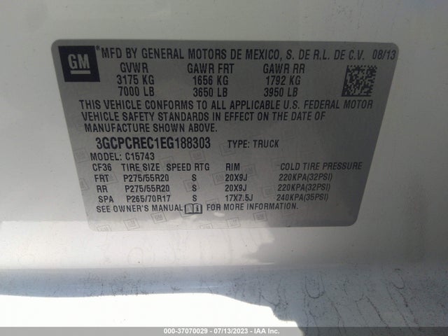Chevrolet Silverado 1500 Lt 2014 3GCPCREC1EG188303 Image 9