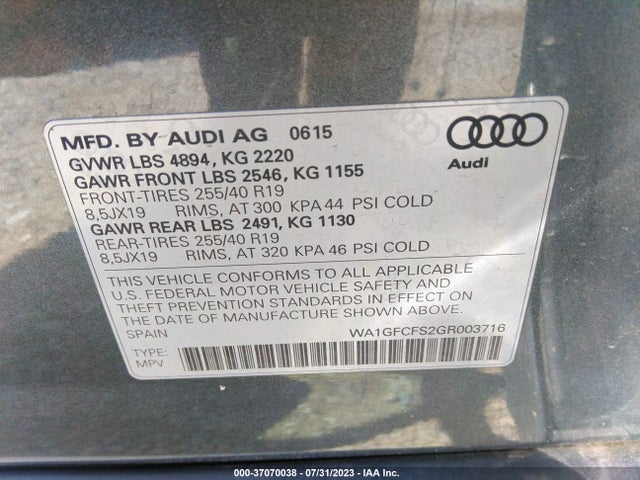 WA1GFCFS2GR003716 Audi Q3 Prestige