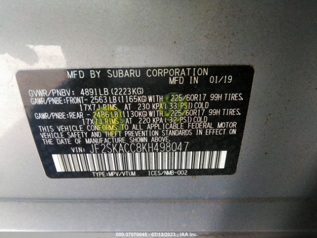 JF2SKACC8KH498047 Subaru Forester