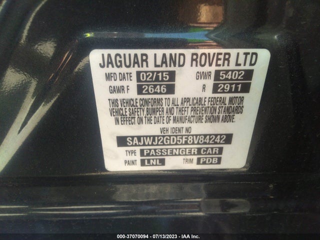 2015 Jaguar XJ, VIN: SAJWJ2GD5F8V84242