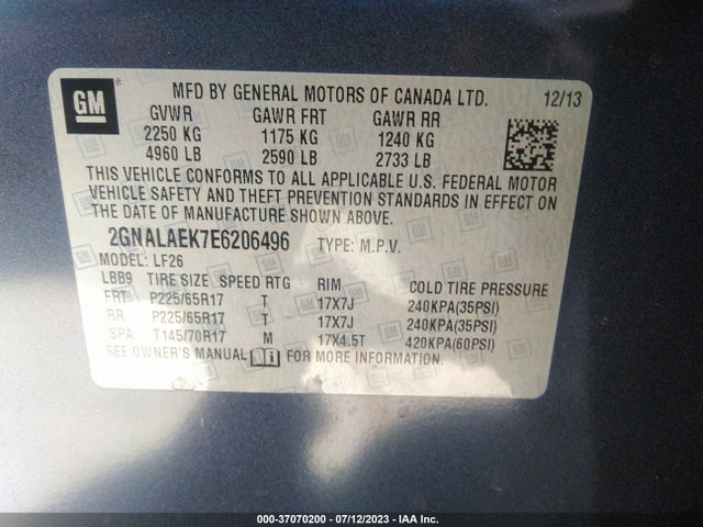 Chevrolet EQUINOX LS 2014 2GNALAEK7E6206496 Image 16