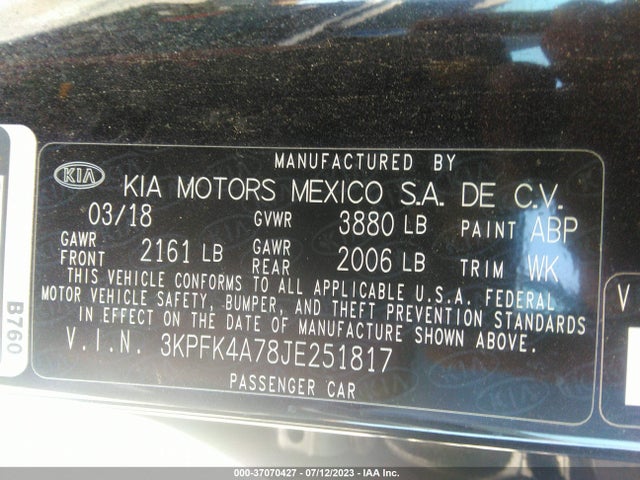 KIA FORTE LX 2018 3KPFK4A78JE251817 Image 16
