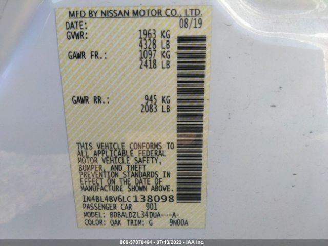 1N4BL4BV6LC138098 Nissan Altima 2.5 S
