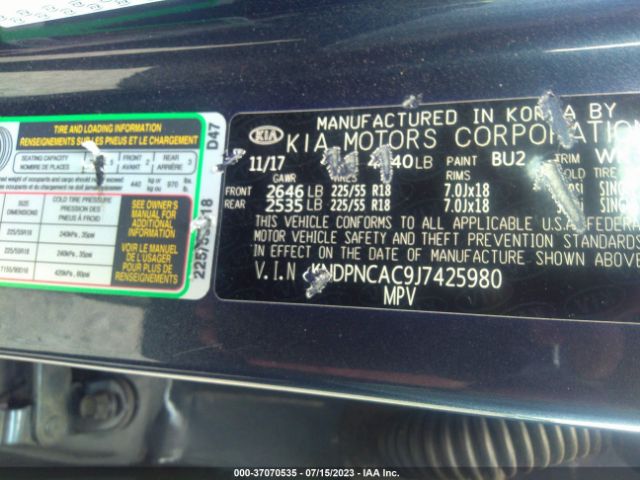 KNDPNCAC9J7425980 KIA Sportage Ex