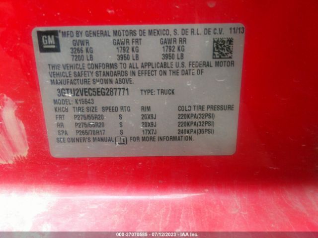 3GTU2VEC5EG287771 GMC Sierra 1500 Slt