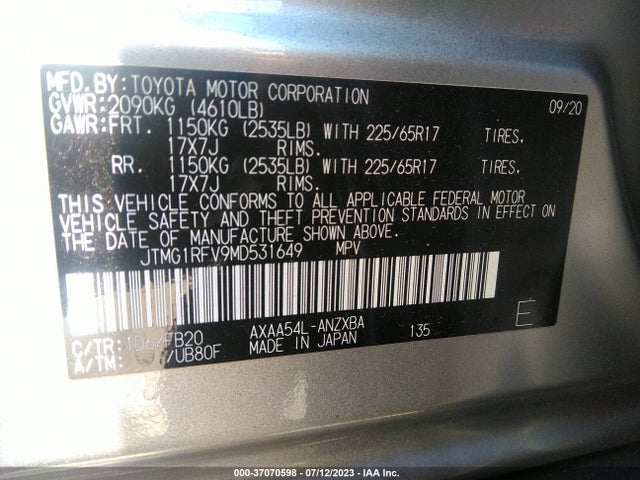 Toyota RAV4 LE 2021 JTMG1RFV9MD531649 Image 16