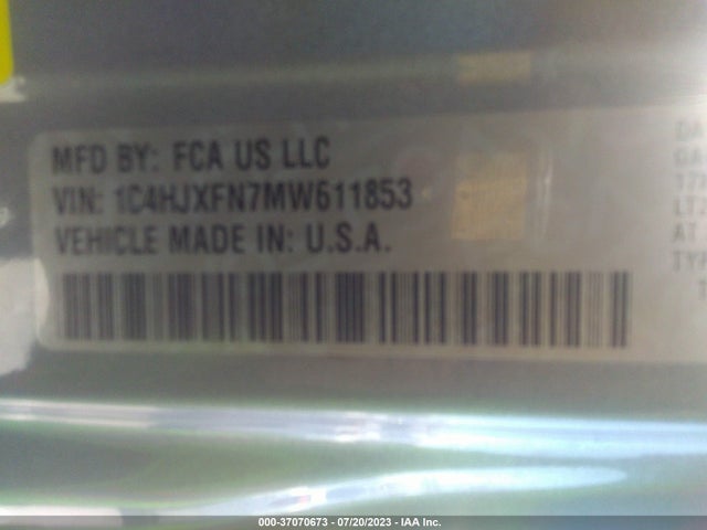 1C4HJXFN7MW611853 Jeep Wrangler Unlimited Rubicon