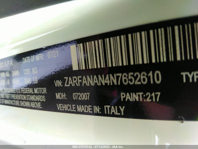 2022 Alfa Romeo Giulia, VIN: ZARFANAN4N7652610