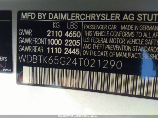 2004 MERCEDES-BENZ CLK-CLASS WDBTK65G24T021290 Photo 8