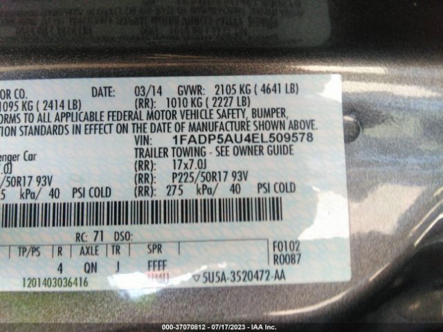 1FADP5AU4EL509578 Ford C-max Hybrid Se