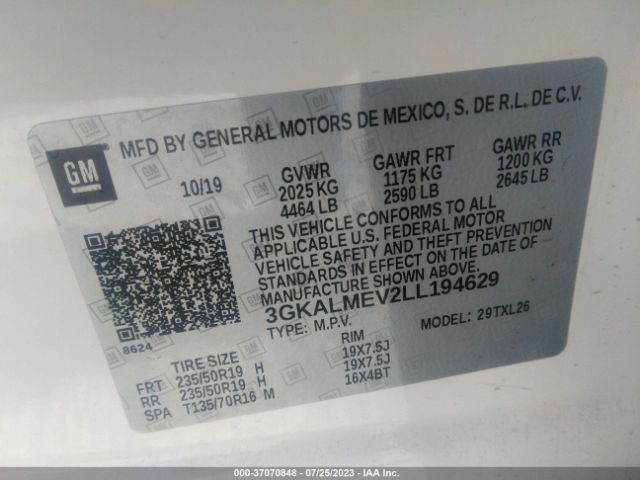 3GKALMEV2LL194629 GMC Terrain Sle