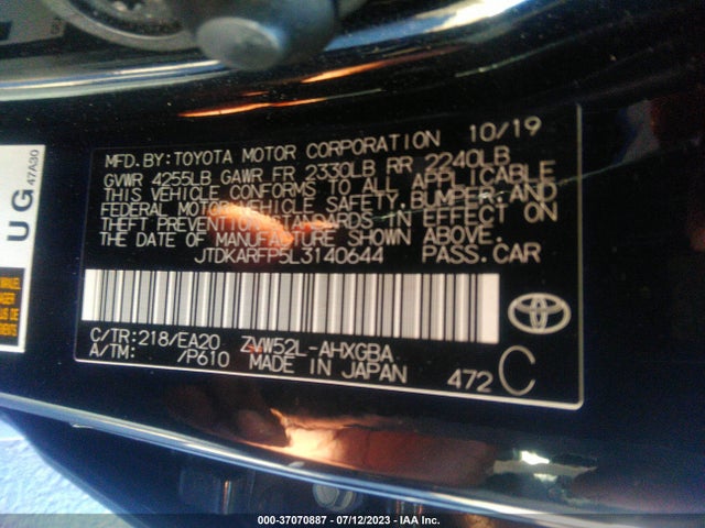 Toyota Prius Prime Limited 2020 JTDKARFP5L3140644 Image 9