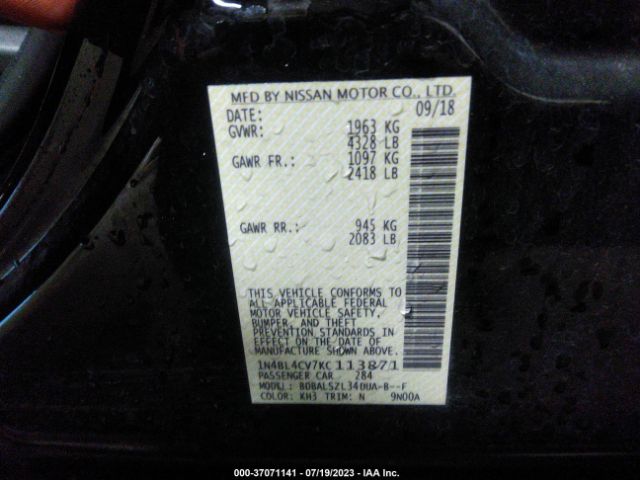 1N4BL4CV7KC113871 Nissan Altima 2.5 Sr