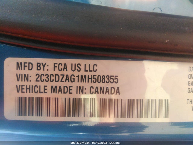 Dodge Challenger Sxt 2021 2C3CDZAG1MH508355 Image 9