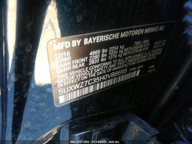 5UXWZ7C35H0V88695 BMW X3 Sdrive28i