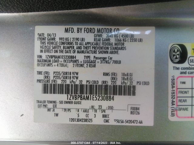 1ZVBP8AM1E5230884 Ford Mustang V6