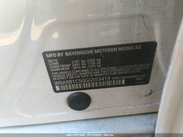WBA5B1C50GG553419 BMW 5 Series 535i