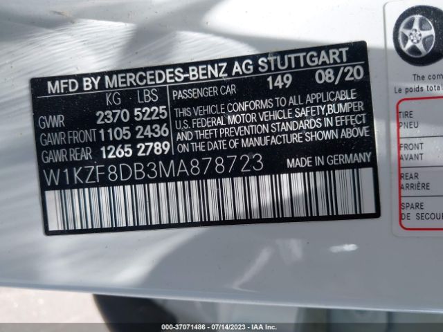 W1KZF8DB3MA878723 Mercedes-Benz E-class E 350