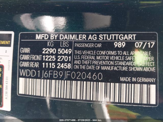 WDD1J6FB9JF020460 Mercedes-Benz E-class E 400