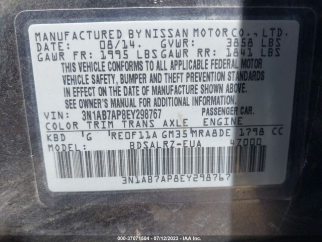 3N1AB7AP8EY298767 Nissan SENTRA SR
