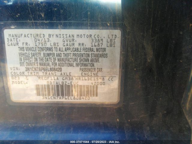 3N1CN7AP6EL808420 Nissan VERSA SV