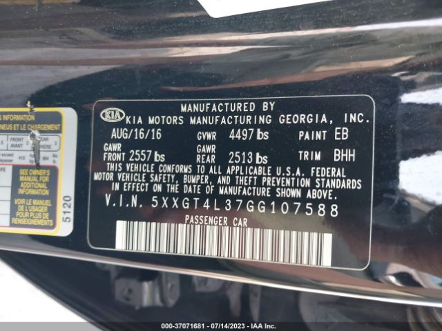 5XXGT4L37GG107588 KIA Optima Lx