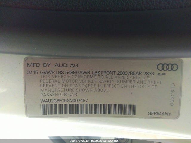 WAU2GBFC5GN007487 Audi A7 3.0 Prestige
