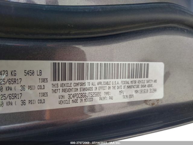 3C4PDCBG6JT525891 Dodge Journey Sxt
