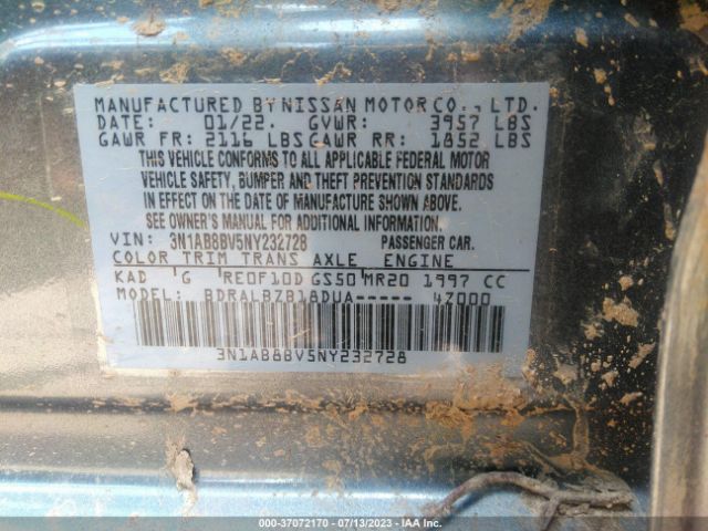 3N1AB8BV5NY232728 Nissan SENTRA S