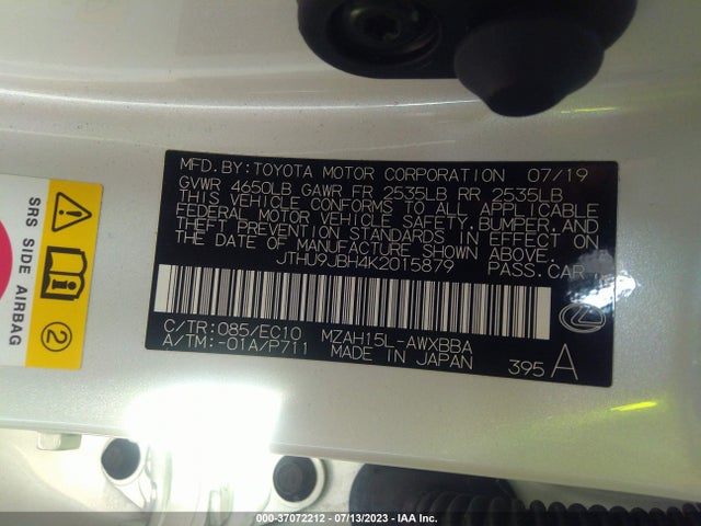 2019 Lexus UX, VIN: JTHU9JBH4K2015879