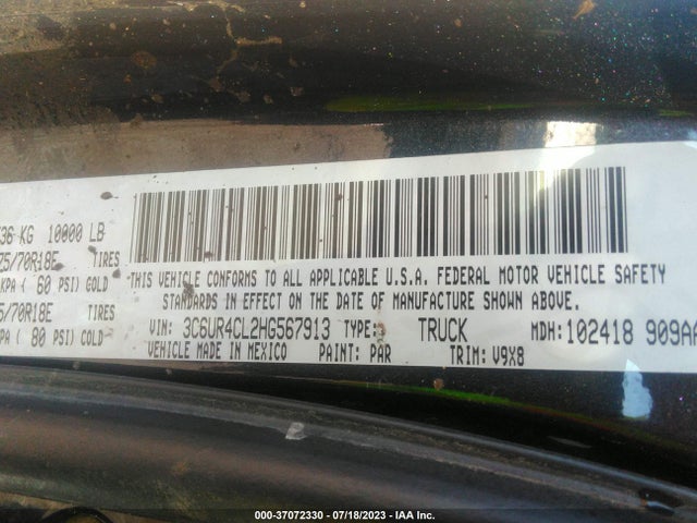RAM 2500 Tradesman 2017 3C6UR4CL2HG567913 Image 16