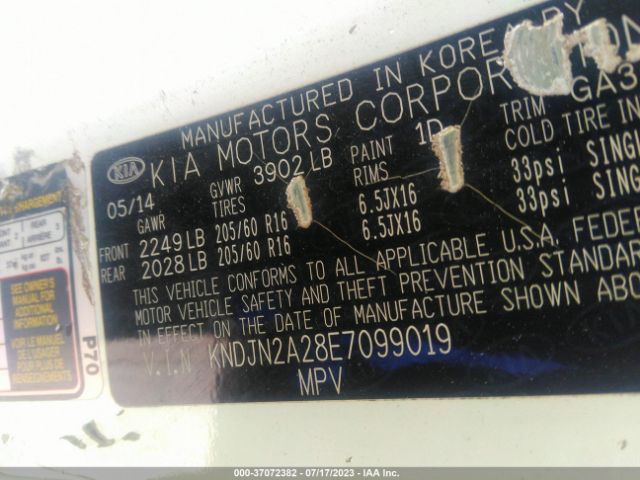 KNDJN2A28E7099019 KIA Soul Base