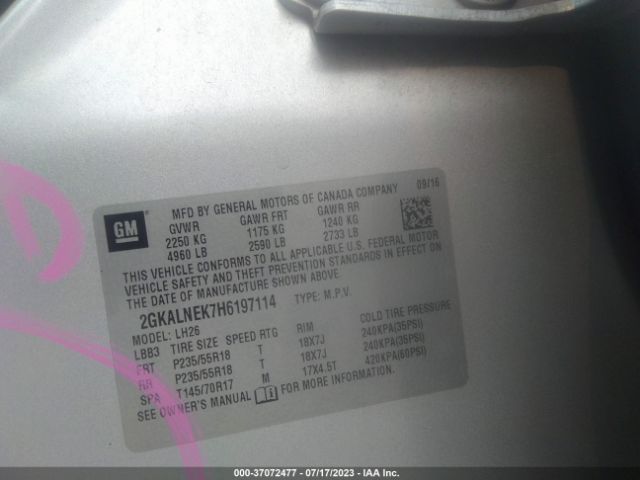2GKALNEK7H6197114 GMC Terrain Sle