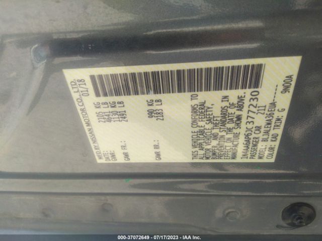 1N4AA6AP6JC377230 Nissan MAXIMA SL