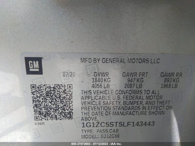 Chevrolet MALIBU LS 2020 1G1ZC5ST5LF143443 Image 15