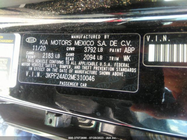 3KPF24AD2ME310046 KIA Forte Lxs