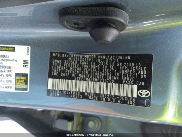 Toyota COROLLA LE 2021 5YFEPMAE8MP212790 Image 9