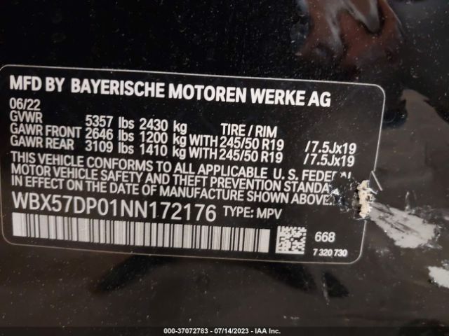 WBX57DP01NN172176 BMW X3 Xdrive30i